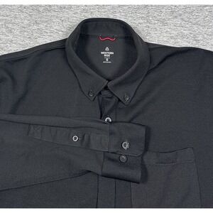 Western Rise Shirt Mens Small Black Wool Blend Limitless Long Sleeve Button Down